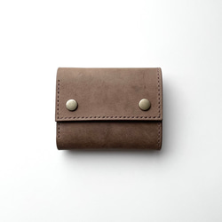 本革 mini wallet Olive コンパクト財布　小さい　ミニ財布 7枚目の画像