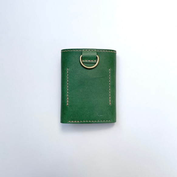 本革mini  wallet  green コンパクト 5枚目の画像