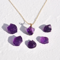 紫水晶 (紫水晶) 礦物寶石項鍊 [可用石頭/可用金屬配件] 手工天然石材配件 第8張的照片