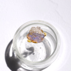 オパール × タンザナイト鉱物原石 リング(指輪)【一点もの】ハンドメイド天然石アクセサリー 6枚目の画像