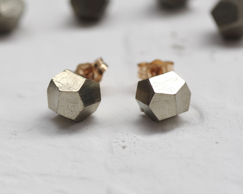 Kaya◆一点物✧パイライト×グレーイエローダイヤモンドピアス✧14kgf Kaya様専用◇一点物✧パイライト×グレーイエローダイヤモンドピアス✧14kgf