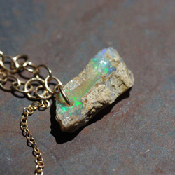 アクアマリン × オパール 鉱物原石 14kgf ブレスレット 【一点もの Silent Crystal Collect 5枚目の画像
