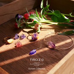 【046 Sunset Collection】 タンザナイト 鉱物原石 14kgf ピアス 天然石 アクセサリー 9枚目の画像