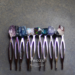 【055 Midnight Collection】 Integration Hair Comb 鉱物原石 ヘアコーム 1枚目の画像