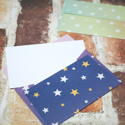 【再販】ミニレターセット メッセージカード ミニ封筒(星柄) 3枚目の画像