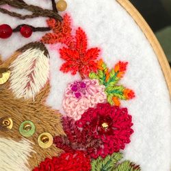 キツネと秋の草花の刺繍パブリックパネル 6枚目の画像