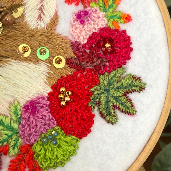 キツネと秋の草花の刺繍パブリックパネル 7枚目の画像