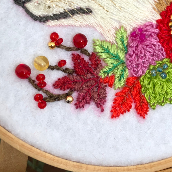 キツネと秋の草花の刺繍パブリックパネル 8枚目の画像