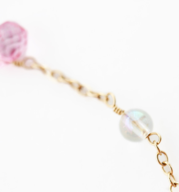 Strawberry ice 14kgf stone braceclet  天然石 ブレスレット 3枚目の画像