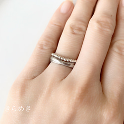 【sv925】plain ring プレーン リング / ビーズ 指輪 シルバー 銀 シンプル 華奢 上品 4枚目の画像