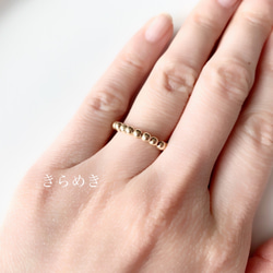 【14kgf】 plain ring 3㎜ プレーンリング / ビーズリング ゴムリング 指輪 金 ゴールド シンプル 1枚目の画像