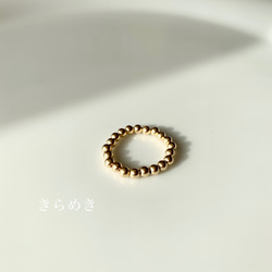 【14kgf】 plain ring 3㎜ プレーンリング / ビーズリング ゴムリング 指輪 金 ゴールド シンプル 7枚目の画像