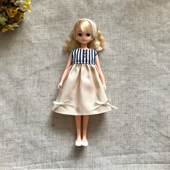 リカちゃん服  ボーダーワンピース2点セット① リカちゃん服 ボーダーワンピース2点セット①