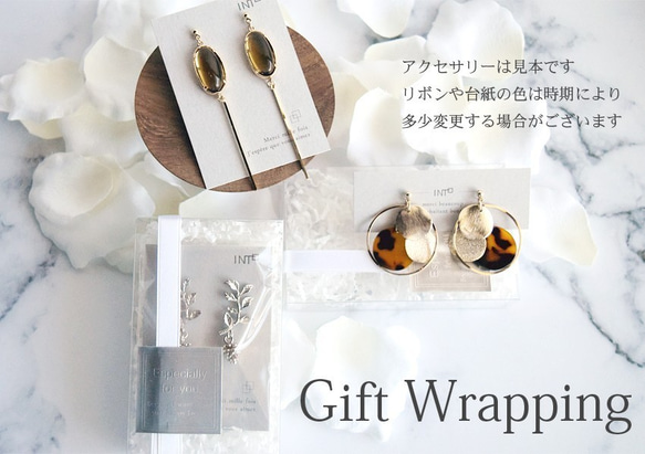 日本製K18 antique style metal flower ribbon｜18金フックピアス｜キャッチ選択可 9枚目の画像