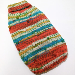 Mサイズ　手編みのセーター(ハイネック) 1枚目の画像