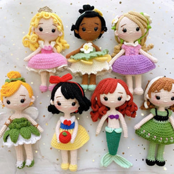 編みぐるみオーガニック コットンプリンセス人形7本セット