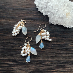 14kgf》天然石 モスカイヤナイト ピアス ピアス（フック・チェーン