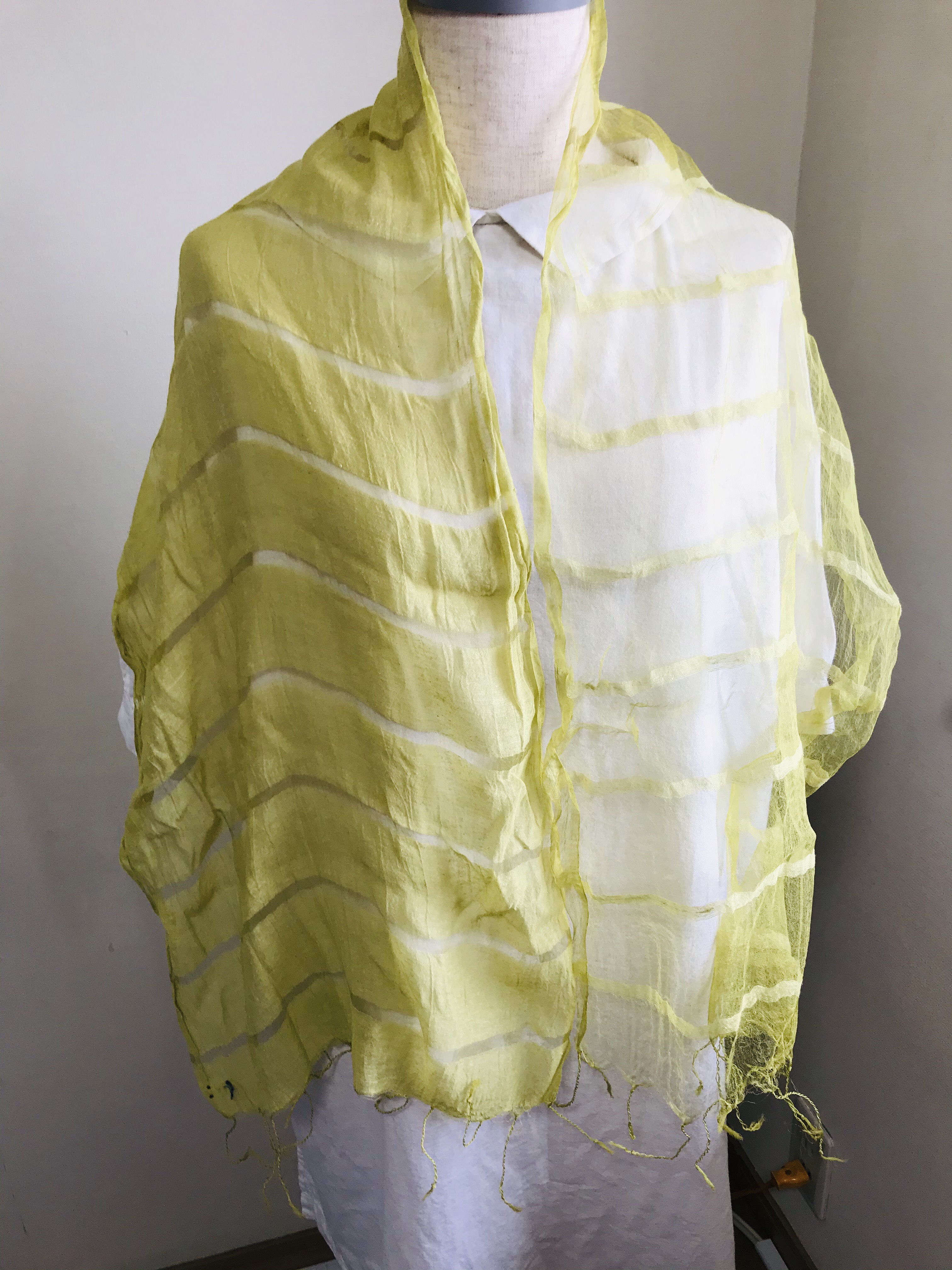 一点もの　草木染めストール　【シンメトリー　ニンジン】