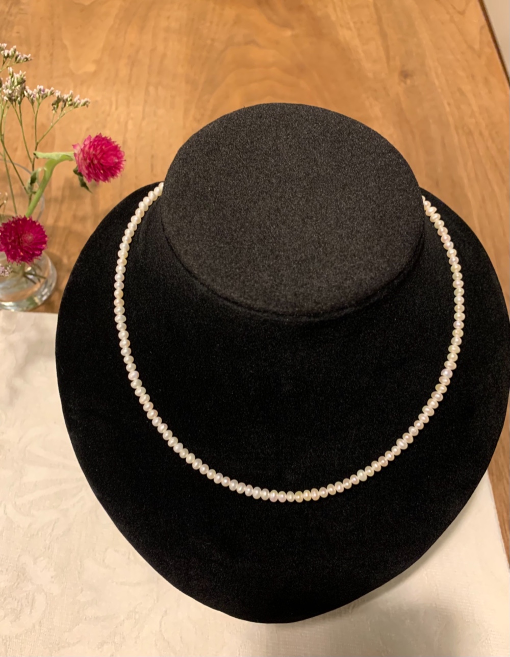 Creema限定 小さめ淡水パールのショートネックレス