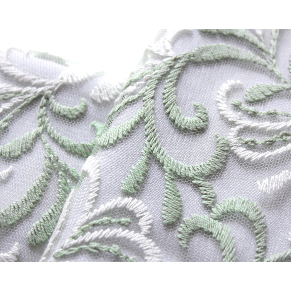 ◇レース半襟【arabesque mint green】 2枚目の画像