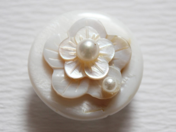 ●帯留　shell flower●wh 1枚目の画像