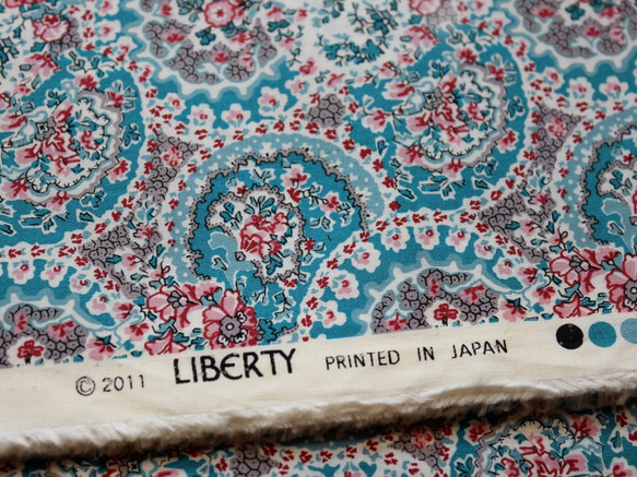 ◆半襟 Liberty Fleurs de Savon◆blue 5枚目の画像