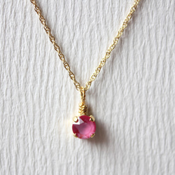 □スワロフスキー ネックレス□クリスタルピオニーピンク gold6