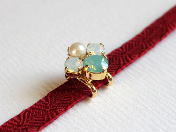 ●帯留 bijou●Pacific opal 2枚目の画像