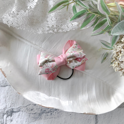 ベッツィ♡リバティリボン バンスクリップ バレッタ＊ハンドメイド リバティリボンのバンスクリップ【小】(ベッツィアン×フレンチ