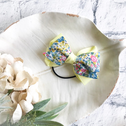 リバティリボンのバンスクリップ【小】(ベッツィアン×フレンチブルー