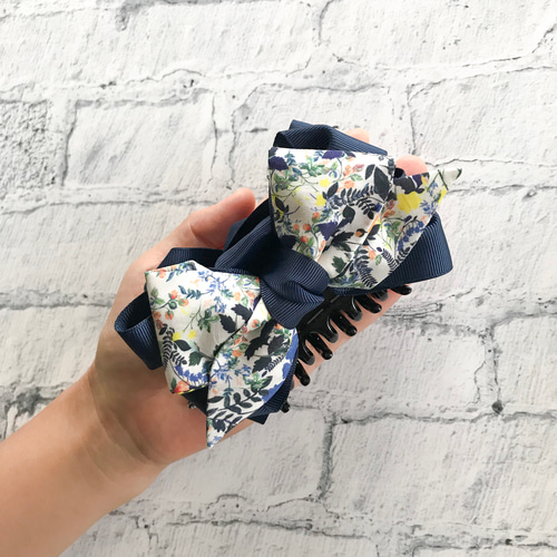 【ハンドメイド】リボンヘアゴム・ヘアクリップ　オーダーページ　リバティ 楽天市場】リバティ 柄のヘアゴム 2個セット ツインテールにも