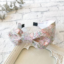 ベッツィ♡リバティリボン バンスクリップ バレッタ＊ハンドメイド リバティリボンのバンスクリップ【小】(ベッツィアン×フレンチブルー