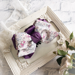 ベッツィ♡リバティリボン バンスクリップ バレッタ＊ハンドメイド リバティリボンのバンスクリップ【小】(ベッツィアン×フレンチ