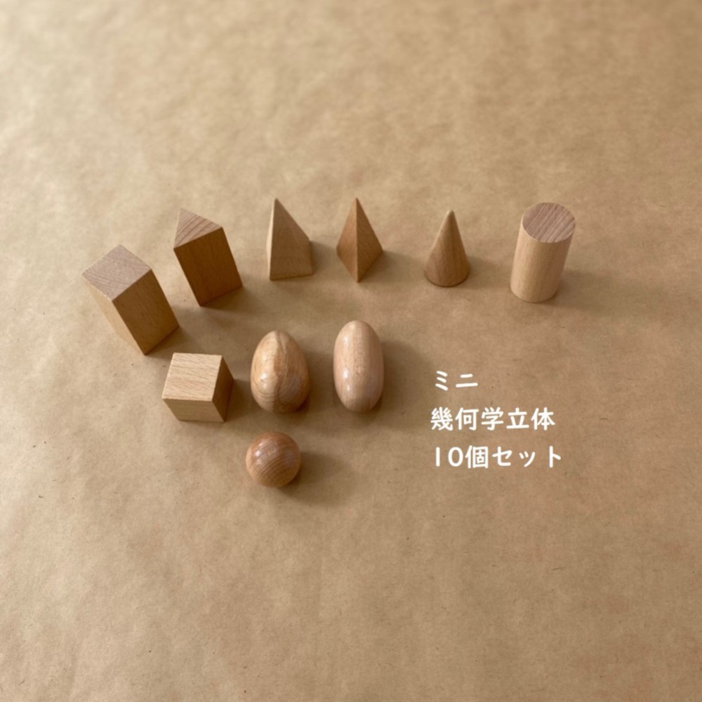 ミニ幾何学立体10個セット☆モンテッソーリの感覚教育 おもちゃ