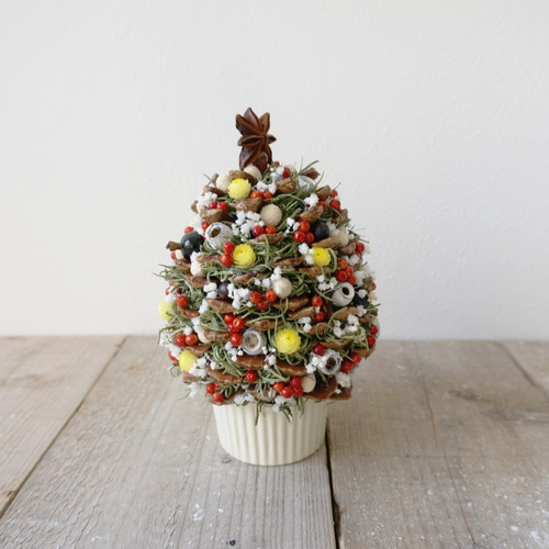 大きな 松ぼっくり の クリスマス ツリー （スパニッシュモス） ドライ