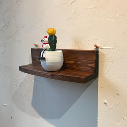 お買い得！壁掛けミニシェルフ3個セット・ウォールナット色