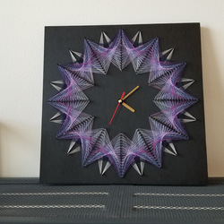 壁掛け時計 ウォールクロック ストリングアート クロック 置き時計 3枚目の画像