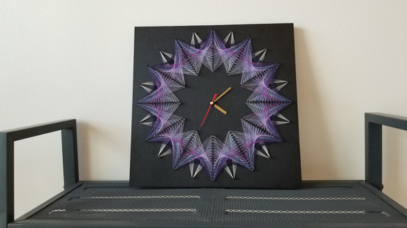 壁掛け時計 ウォールクロック ストリングアート クロック 置き時計 3枚目の画像