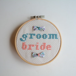 リングピロー　刺繍枠　broom bride 1枚目の画像