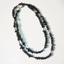 ブラック アゲート ネックレス　95センチ 高品質 天然石 AFFETTO collection メンズ・レディース 1枚目の画像