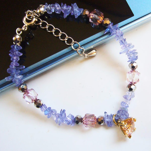 タンザナイト 宝石質 パワーストーン CZ キラキラ 天然石 ブレスレット