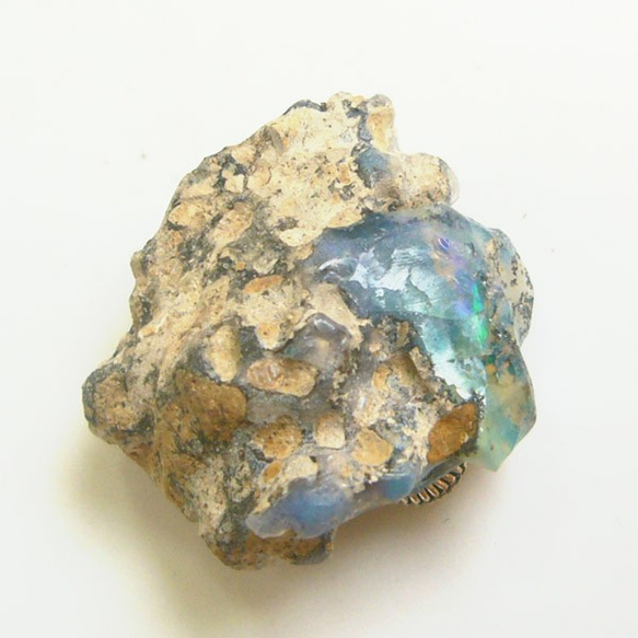天然鉱物 オパール 母岩付き 原石 エチオピア産 天然 原石 遊色効果 opg-10012 5枚目の画像