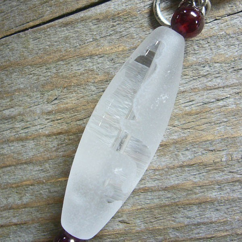 チベット天珠 水晶 浮彫 騎龍観音天珠 ストラップ キーホルダー