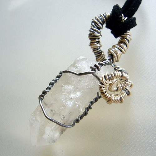 ヒマラヤ水晶 ポイント ネックレス ペンダント ワイヤーアート NR