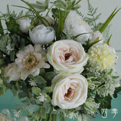 ブーケ 造花 クラッチブーケ ナチュラル カップ咲きローズ ウェディング 結婚式 海外挙式 前撮り B_0163 2枚目の画像