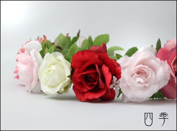 ブーケ 造花 クラッシック アンティーク モーブ ラウンドブーケ 花冠 リストレット 造花 送料無料 B_0092 5枚目の画像