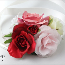 ブーケ 造花 クラッシック アンティーク モーブ ラウンドブーケ 花冠 リストレット 造花 送料無料 B_0092 7枚目の画像