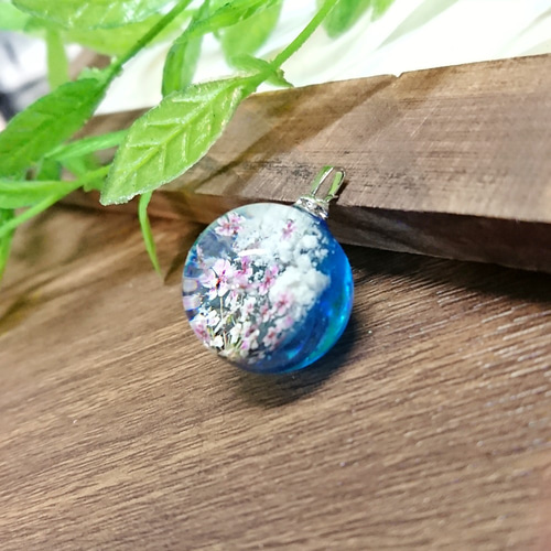 レジンネックレス☆キーホルダー☆7点 桜玉【球体 レジン ネックレス キーホルダー】 ネックレス