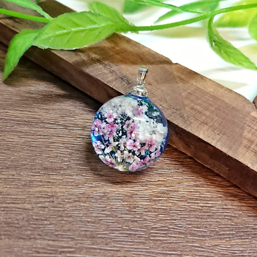 桜玉【球体 レジン ネックレス キーホルダー】 ネックレス