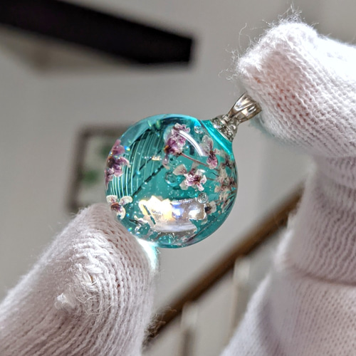ピアノ玉 【球体 レジン ネックレス キーホルダー】 ネックレス